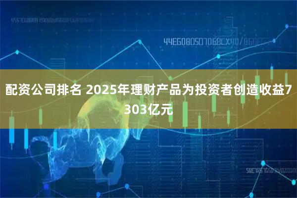 配资公司排名 2025年理财产品为投资者创造收益7303亿元